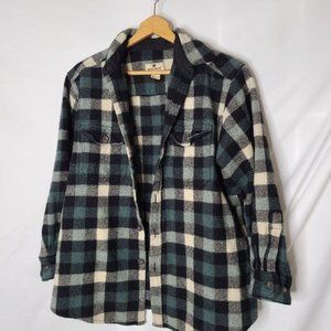 Woolrich Buffalo Plaid Wool Blend Shirt Jacket Overshirt sz L